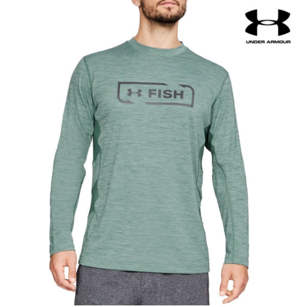 UNDER ARMOUR Fish Heatgear Long Sleeve Performance Vented Breathable Shirt XXL